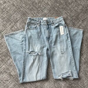 PacSun Light Blue Ripped Straight Leg Jeans
